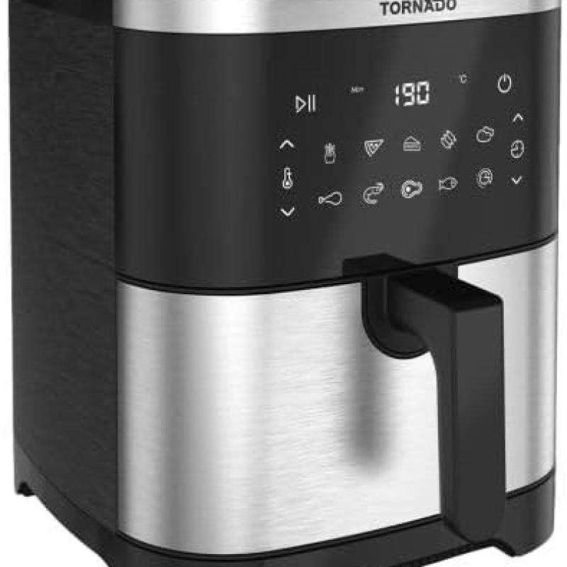 قلايه تورنيدو هواء 1800 وات 8 لتر ديجيتال اسود*ستانلس TFE A1808TS1A