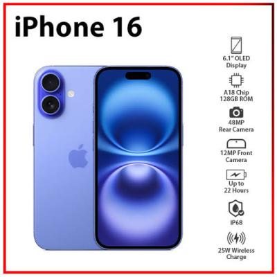 Apple iPhone 16 - 128GB/8GB - (EN) - Single Sim - Ultramarine