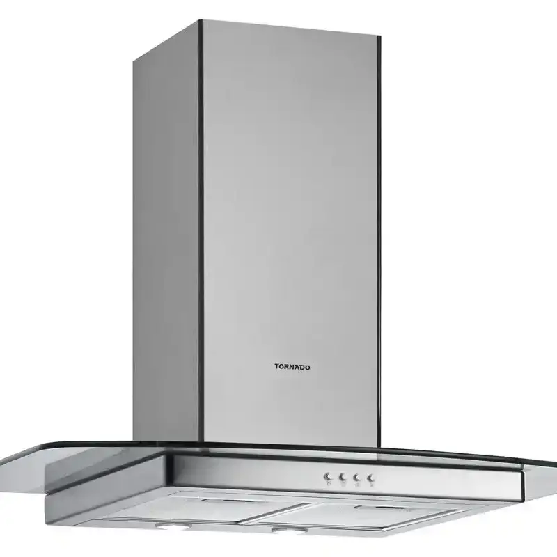 شفاط تورنيدو 60سم جزيره ستانلس زجاجى مدخنه تركى HOS M60ESU S