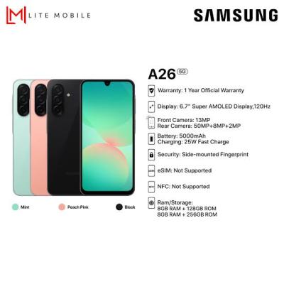 Samsung Galaxy A26 (5G) - 128GB/6GB - Peach Pink